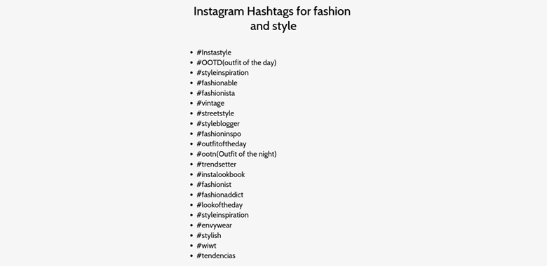 Best Hashtags for Fashion